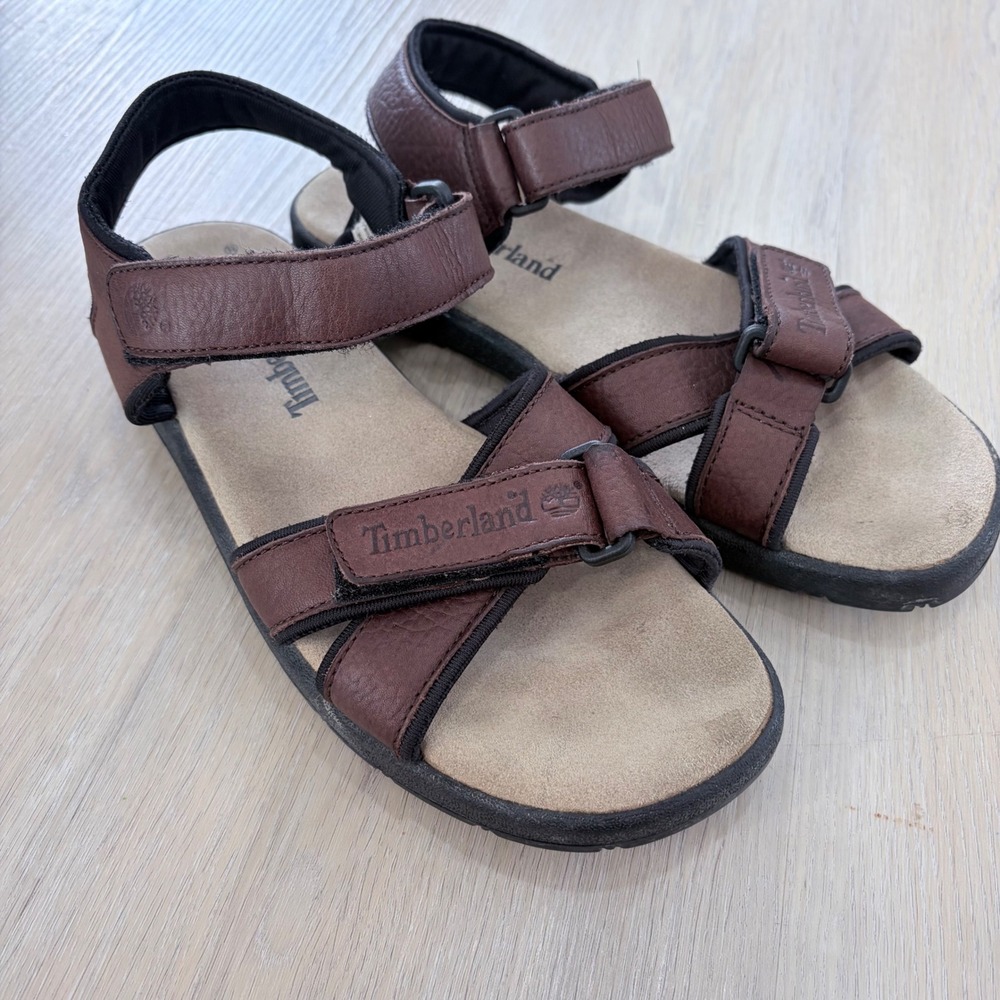 Timberland Brown Leather Adjustable Strap Outdoor Sandals Mens 10M bohemian